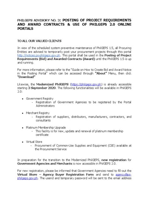 philgeps 1.5|PHILGEPS ADVISORY NO. 3: POSTING OF PROJECT .
